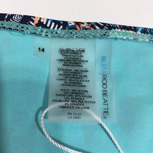 BLUE ROD‎ BEATTIE ABSTRACT FLORAL FULL COVERAGE BIKINI BOTTOM NWT 14 - Picture 6 of 10